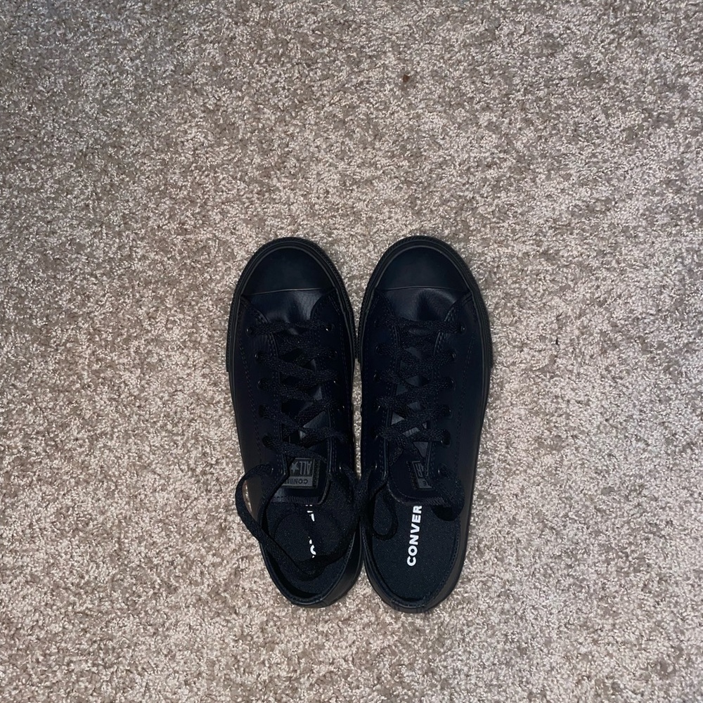 NWOB- Converse all stars new leather low cut/ profile sneakers size 7.5 - Picture 10 of 13